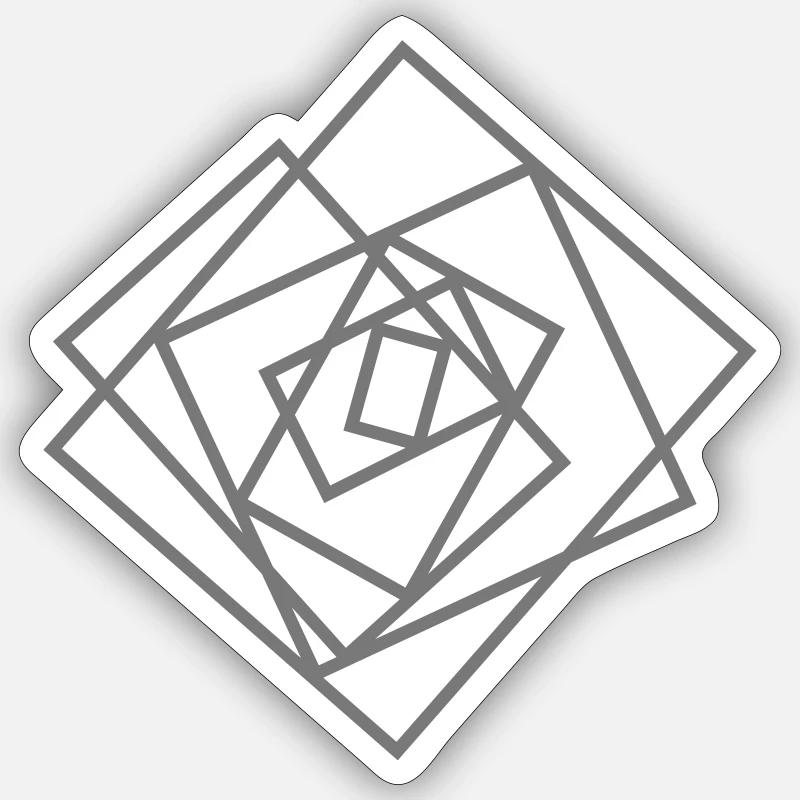 Rectangles abstraits / Art abstrait Sticker taille S (10 x 10 cm)