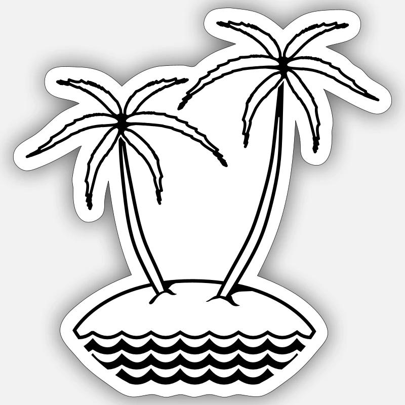 île - Sticker taille S (10 x 10 cm) - blanc mat