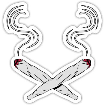 Kiffen joints design - Sticker size S (10 x 10 cm) - white matte - Front