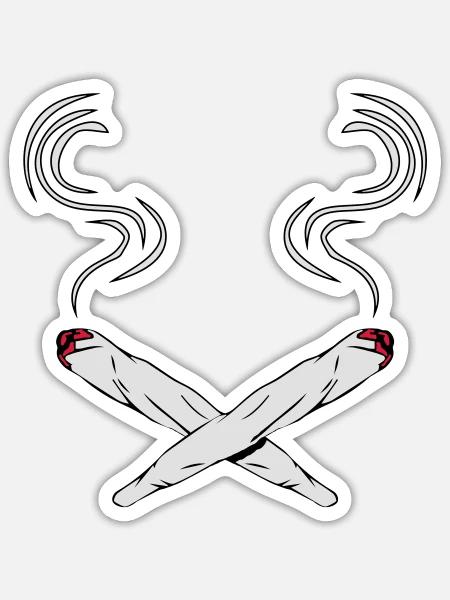 kiffen joints design - Sticker Größe S (10 x 10 cm) - Mattweiß