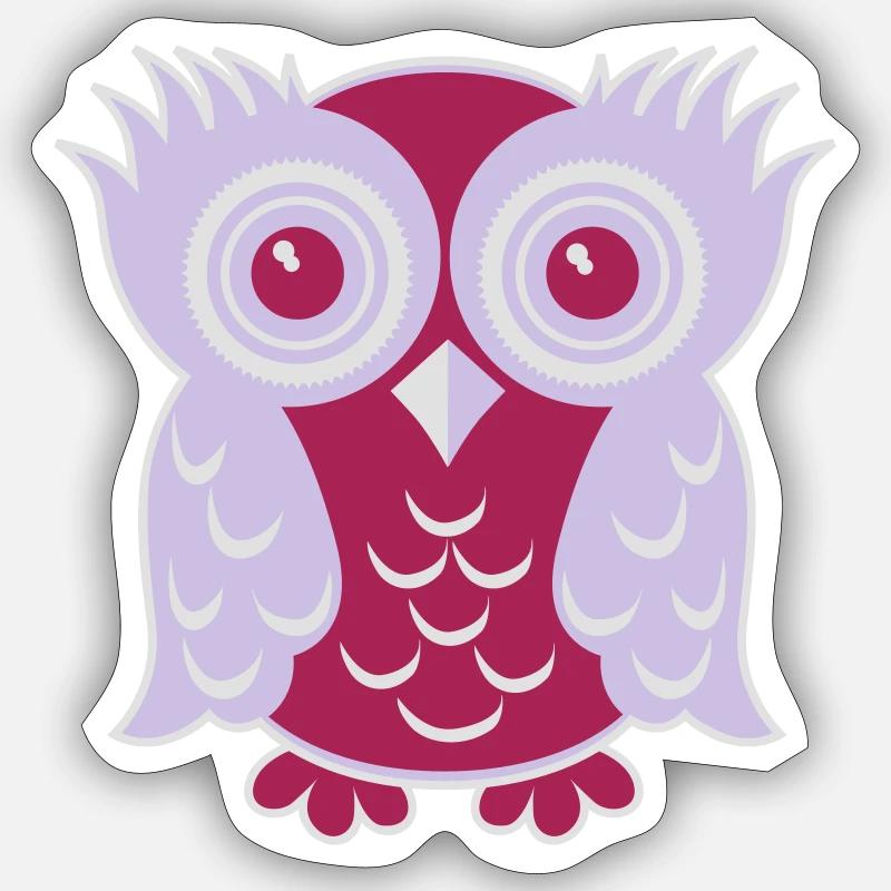 Owl Eule - Sticker Größe S (10 x 10 cm) - Mattweiß