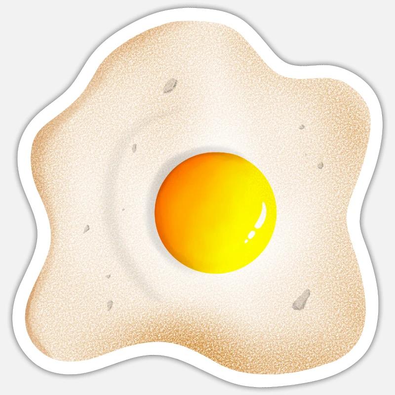 gebratenes Spiegelei mit Eigelb und Eiweiß Sticker Größe S (10 x 10 cm)