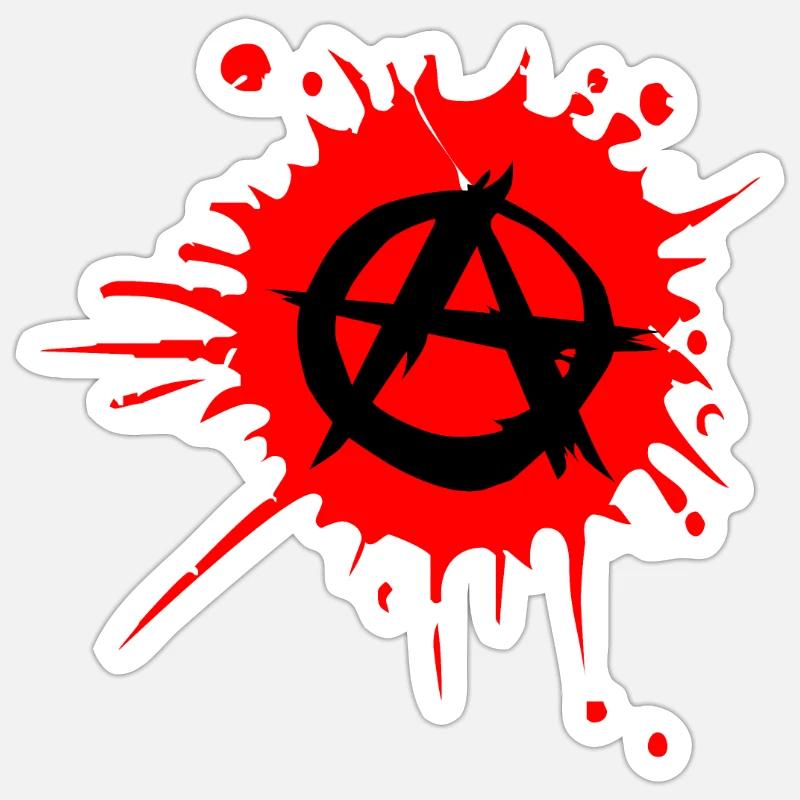 Anarchy, red splashes - Sticker size S (10 x 10 cm) - white matte