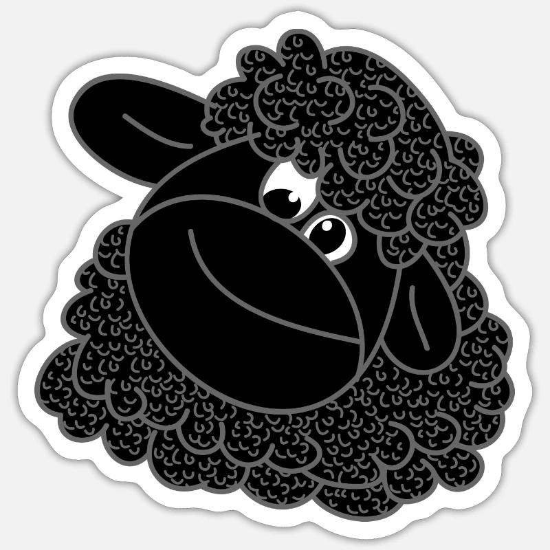 Black sheep (b) - Sticker taille S (10 x 10 cm) - blanc mat