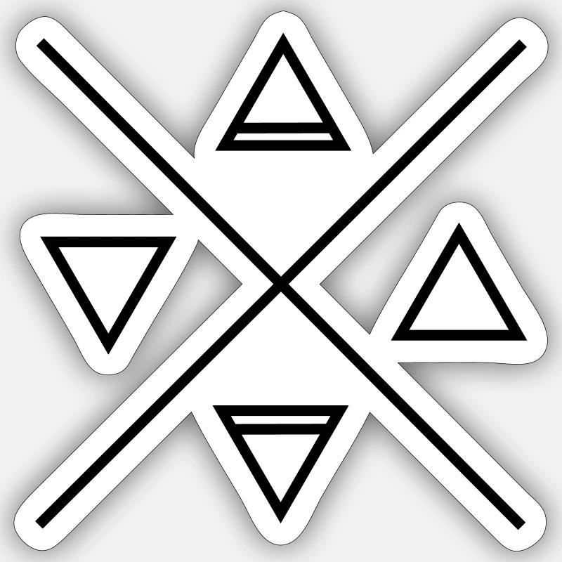Die klassischen 4 Elemente, Alchemie Dreiecke, Feu Sticker Größe S (10 x 10 cm)