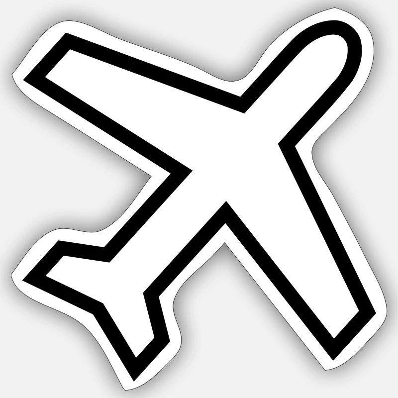 Airplane - Sticker size S (10 x 10 cm) - white matte