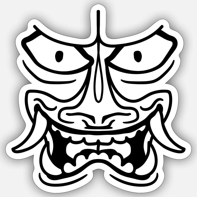 face head evil - Sticker size S (10 x 10 cm) - white matte