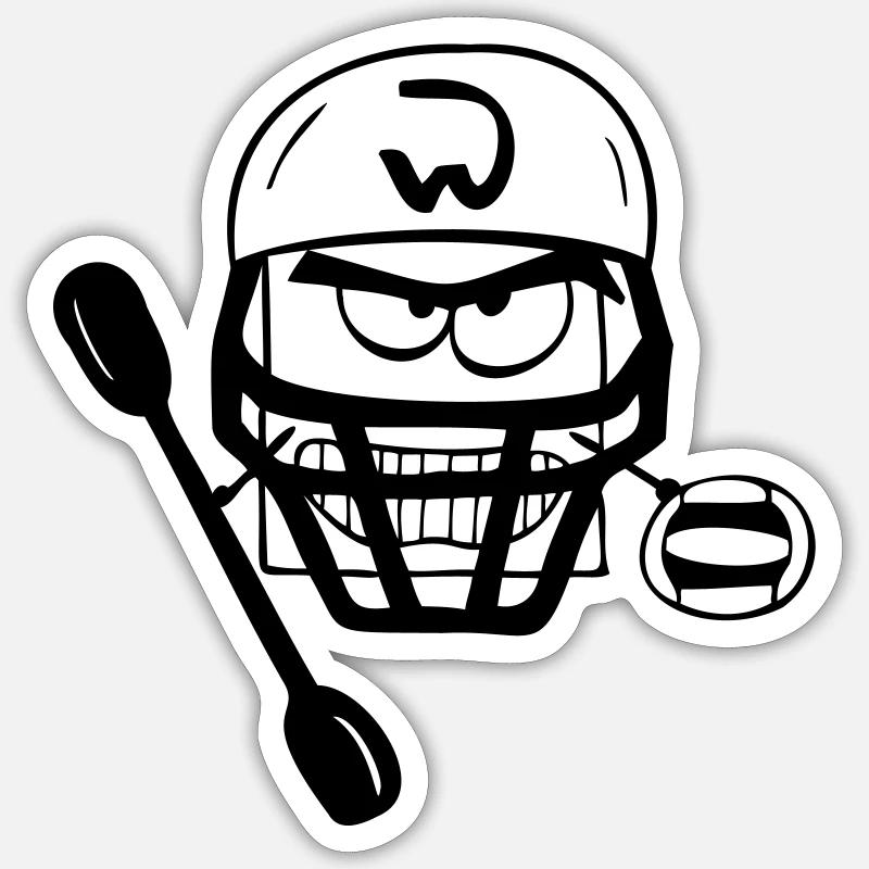 Cube-joueur de polo - Sticker taille S (10 x 10 cm) - blanc mat