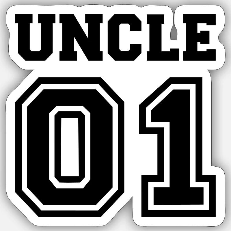 Uncle 01 - Sticker size S (10 x 10 cm) - white matte