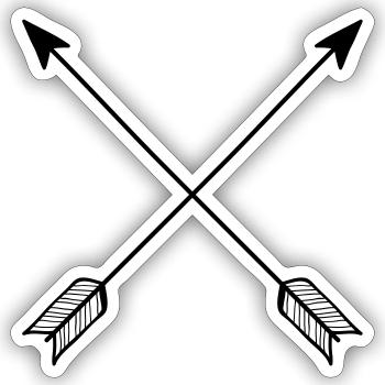 Hipster Arrows, Vintage, Hipsters, Arrow - Sticker taille S (10 x 10 cm) - blanc mat - Devant