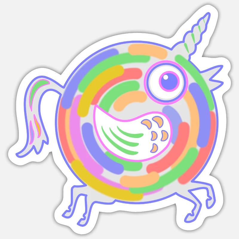 licorne - Sticker taille S (10 x 10 cm) - blanc mat