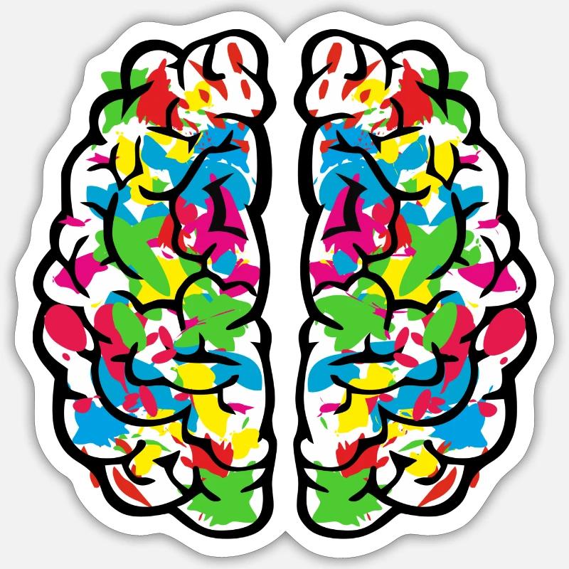 Creative colourful brain - Sticker size S (10 x 10 cm) - white matte
