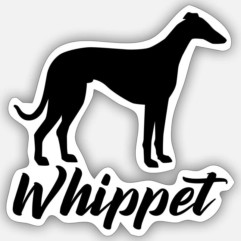 Whippet - Sticker size S (10 x 10 cm) - white matte
