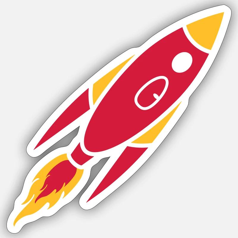 Clipart red rocket - Sticker size S (10 x 10 cm) - white matte