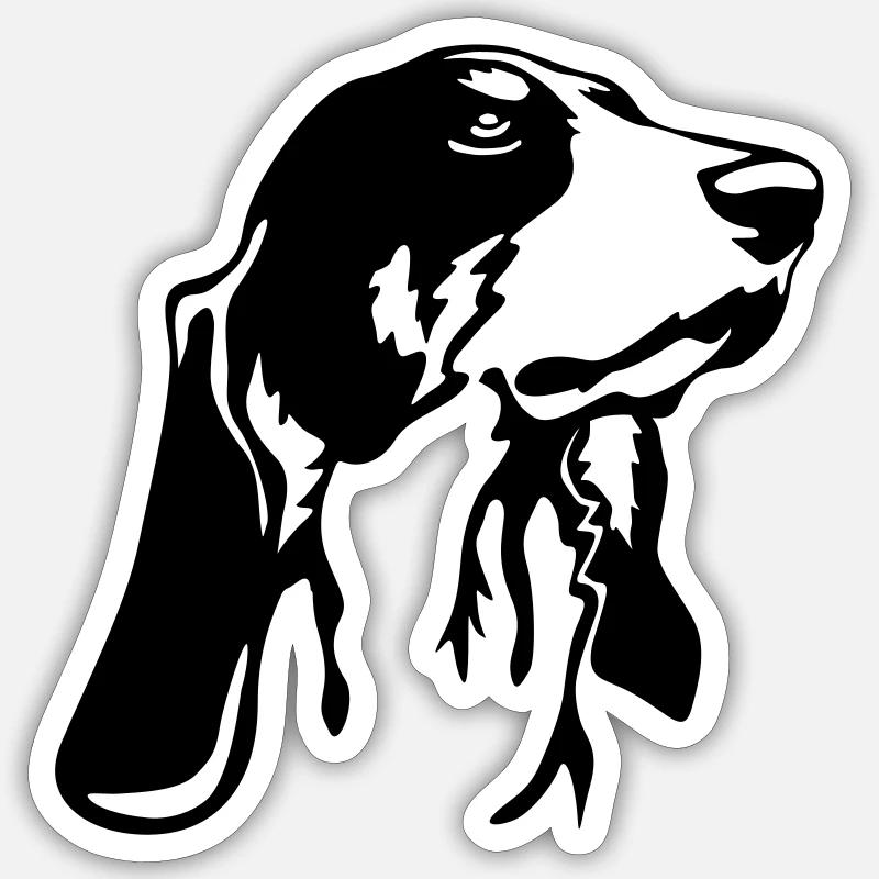 Testa di segugio bernese - Sticker formato S (10 x 10 cm) - bianco opaco