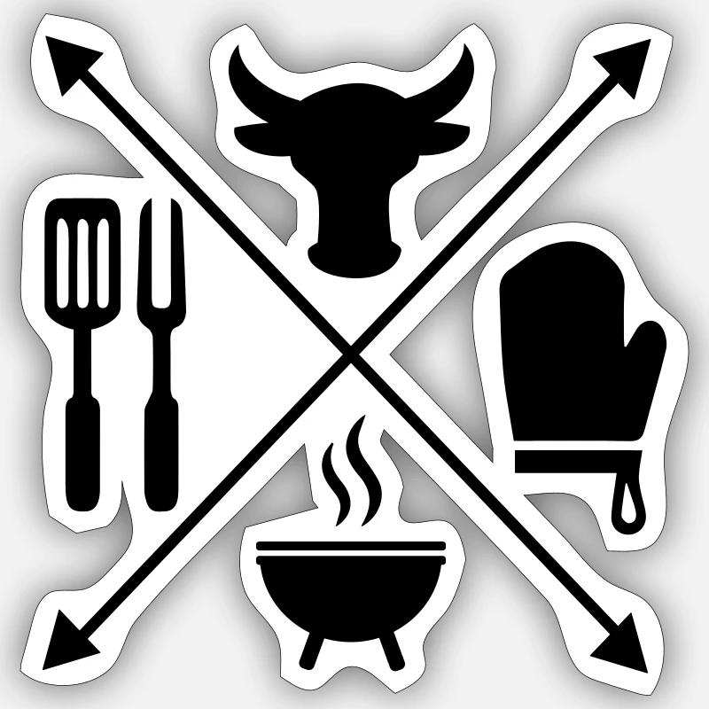 BARBECUE Sticker Größe S (10 x 10 cm)