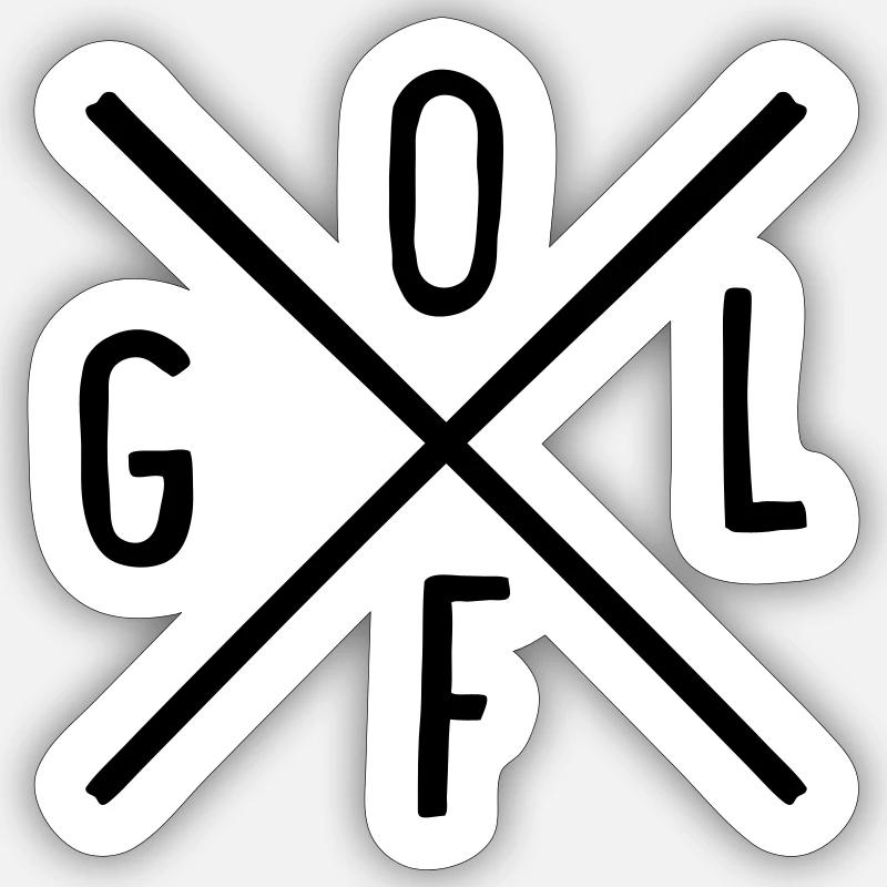 Golf - Sticker taille S (10 x 10 cm) - blanc mat