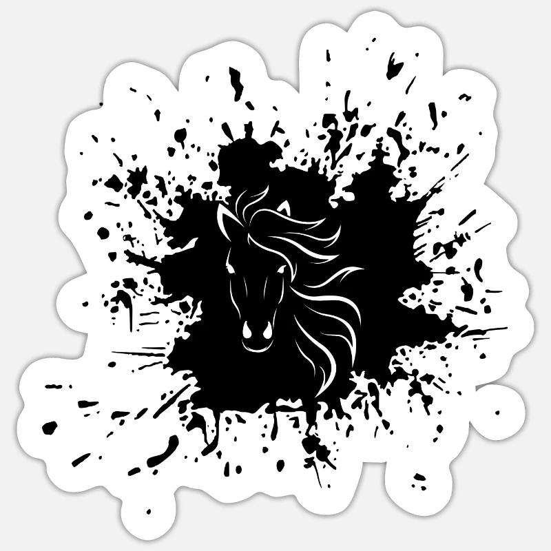Pferd - Sticker Größe S (10 x 10 cm) - Mattweiß