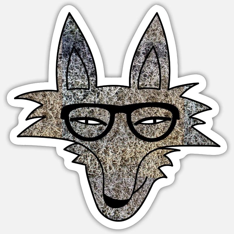Hipster Wolf Sticker size S (10 x 10 cm)