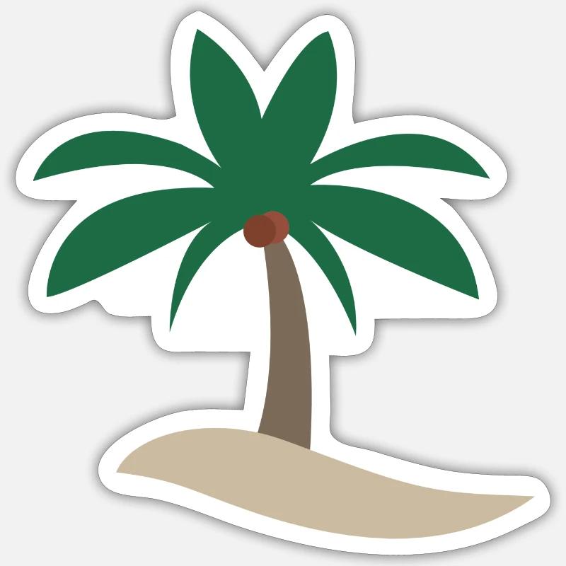 Palm tree - Sticker size S (10 x 10 cm) - white matte