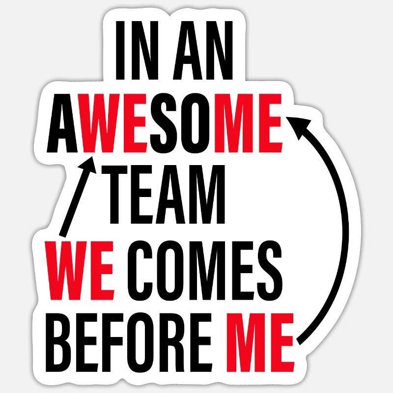 Teamwork - Sticker Größe S (10 x 10 cm) - Mattweiß