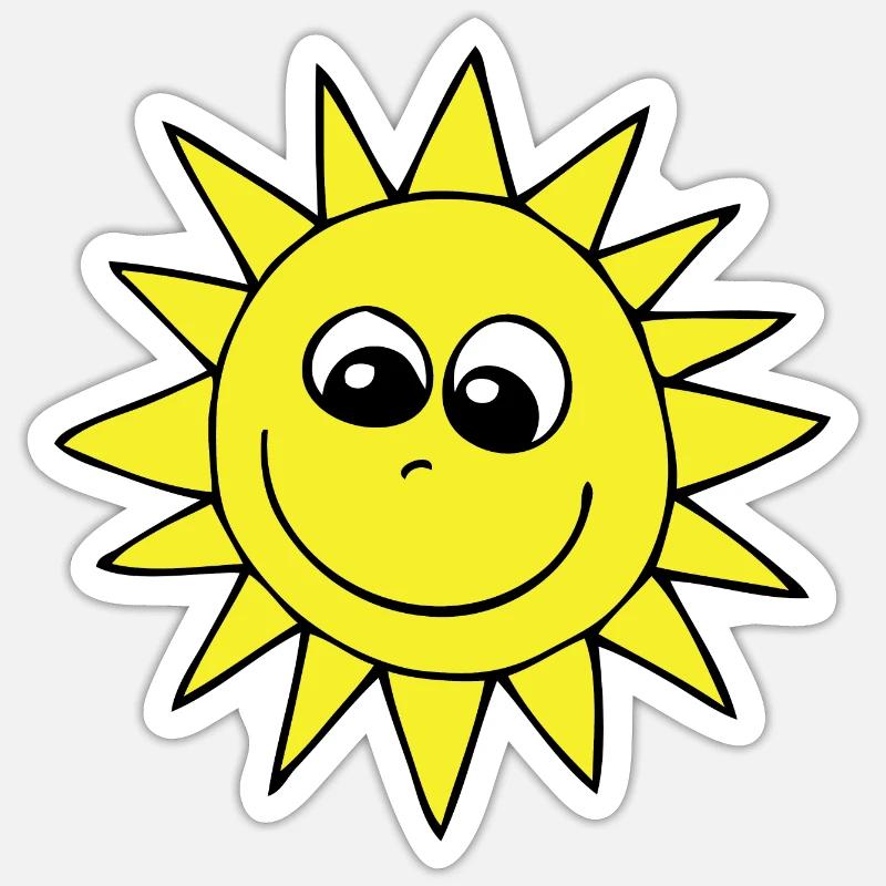 Sonne - Sticker Größe S (10 x 10 cm) - Mattweiß