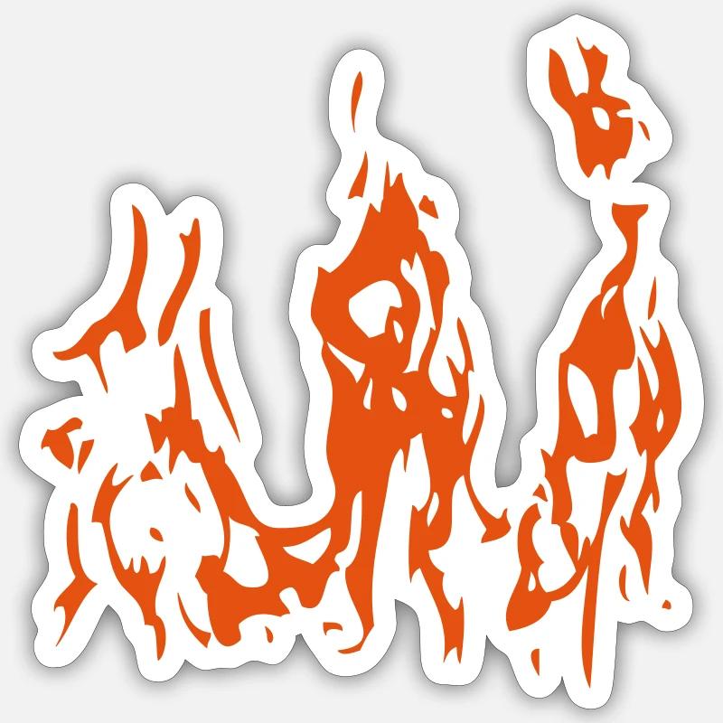 flamme feu flame - Sticker taille S (10 x 10 cm) - blanc mat