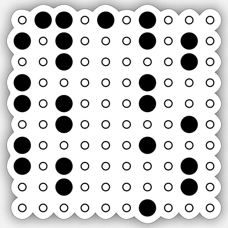 Nerdy Design "Primzahlen" bis 100, Version 2/prim - Sticker Größe S (10 x 10 cm) - Mattweiß
