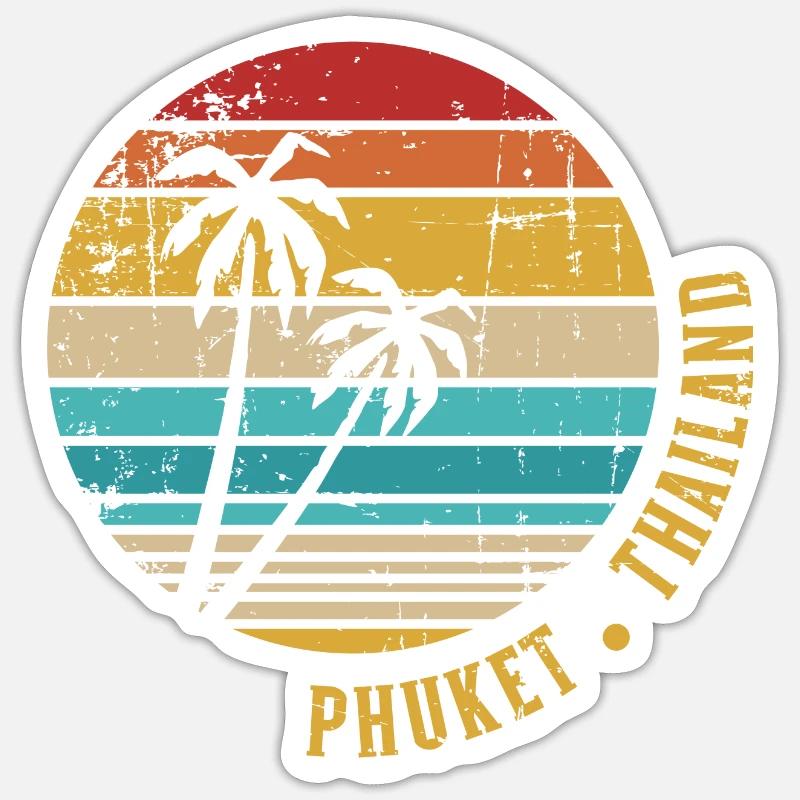 Phuket - Sticker taille S (10 x 10 cm) - blanc mat