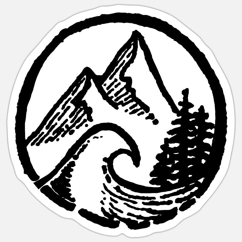 Logo Mountains, Forest & Wave Sticker size S (10 x 10 cm)