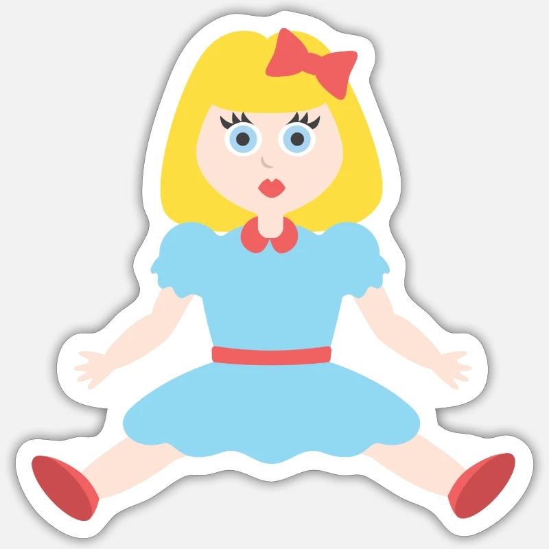 Puppe - Sticker Größe S (10 x 10 cm) - Mattweiß
