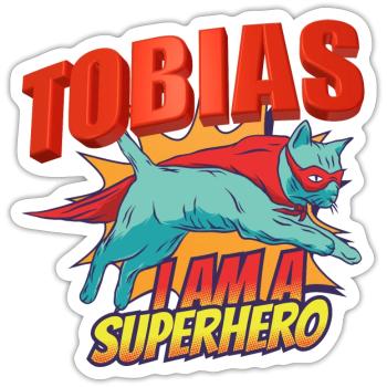Tobias - Sticker Größe S (10 x 10 cm) - Mattweiß - Vorne