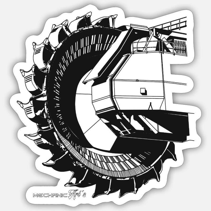 énorme roue à aubes Sticker taille S (10 x 10 cm)