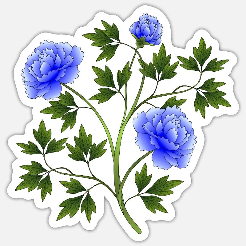 fleurs - Sticker taille S (10 x 10 cm) - blanc mat