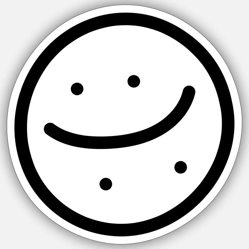 Smilie - Sticker taille S (10 x 10 cm) - blanc mat