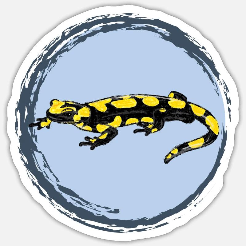 Salamandre Feu / Salamandre Feu II - Sticker taille S (10 x 10 cm) - blanc mat