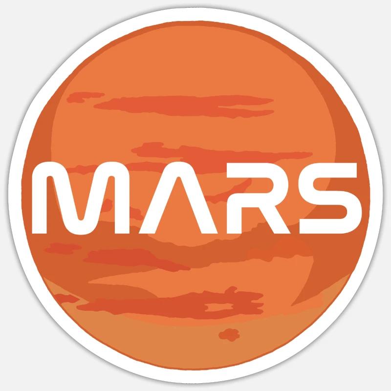 Planet Mars - Sticker Größe S (10 x 10 cm) - Mattweiß