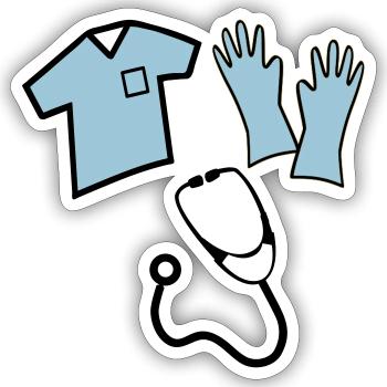 Infirmière - Sticker taille S (10 x 10 cm) - blanc mat - Devant