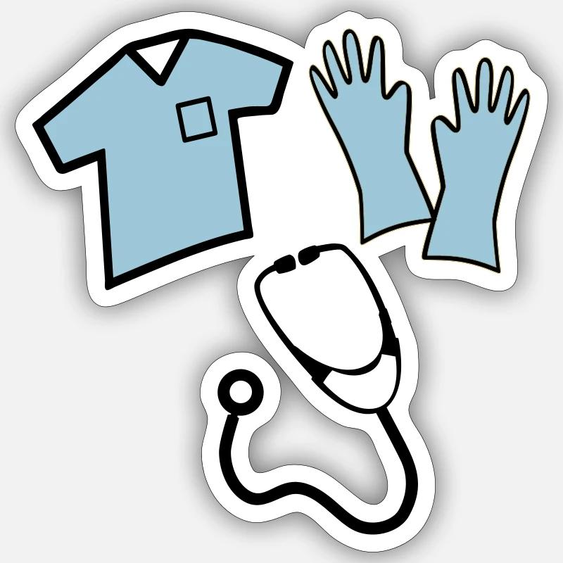 Krankenschwester - Sticker Größe S (10 x 10 cm) - Mattweiß