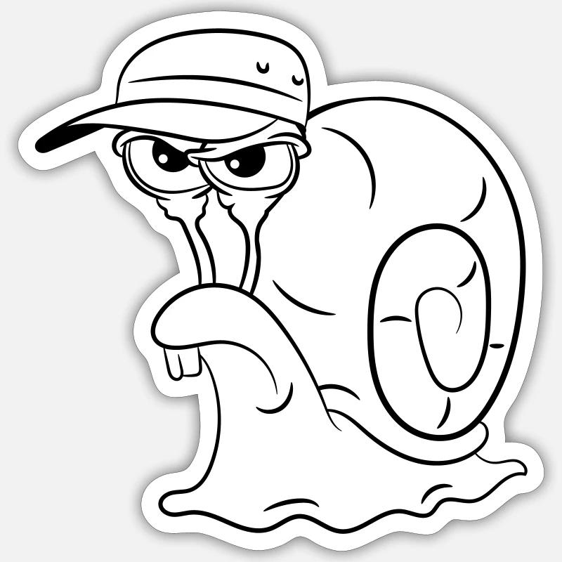 Snail funny evil - Sticker size S (10 x 10 cm) - white matte