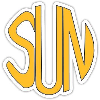 Sun - Sticker Größe S (10 x 10 cm) - Mattweiß - Vorne
