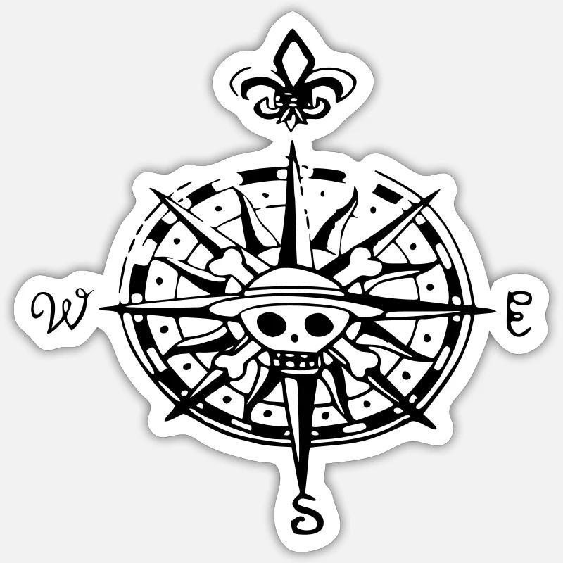 op compas Kompass Sticker Größe S (10 x 10 cm)