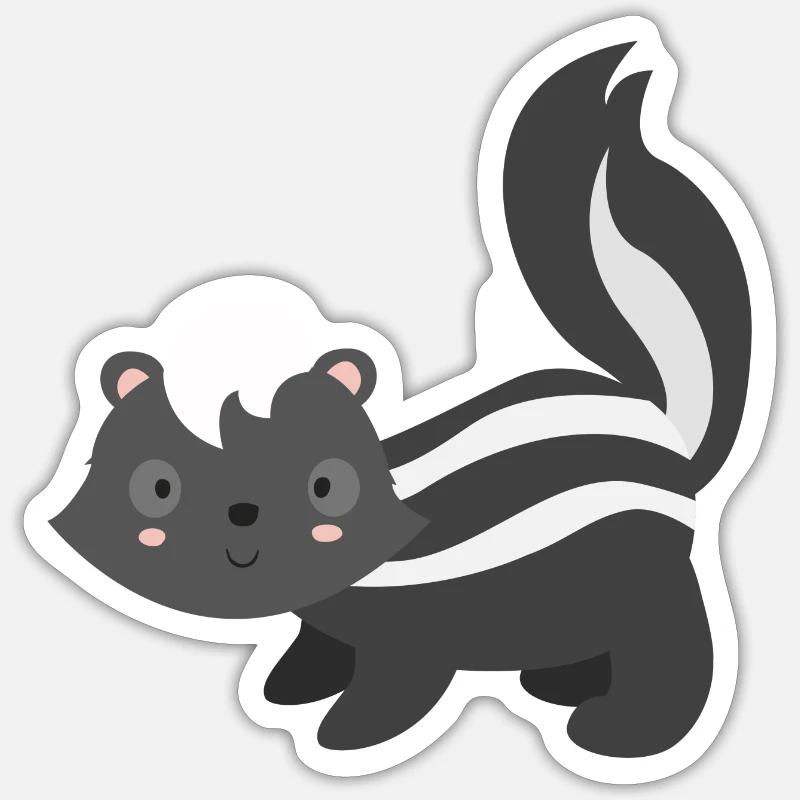skunk - Sticker size S (10 x 10 cm) - white matte