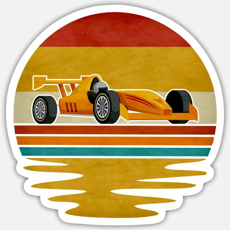 Formula Racing Retro Graphic - Sticker size S (10 x 10 cm) - white matte