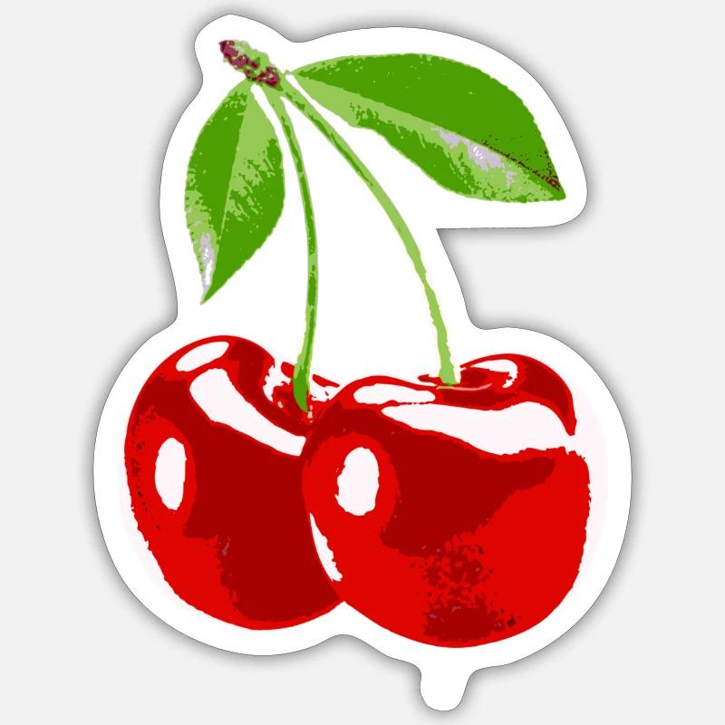 Cherry cherry fruit harvest - Sticker size S (10 x 10 cm) - white matte