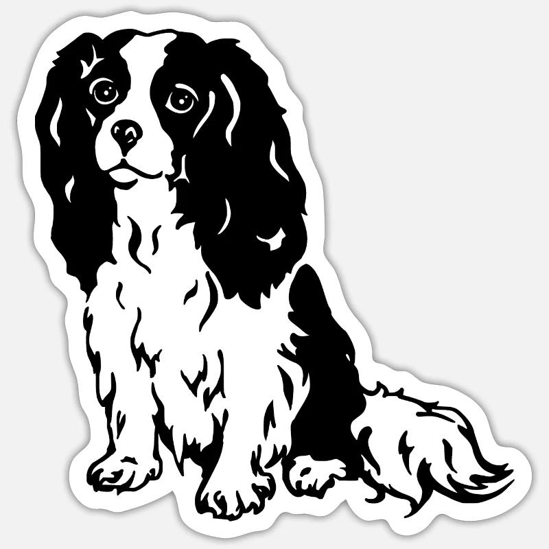 Cavalier King Charles Spaniel - Sticker Größe S (10 x 10 cm) - Mattweiß