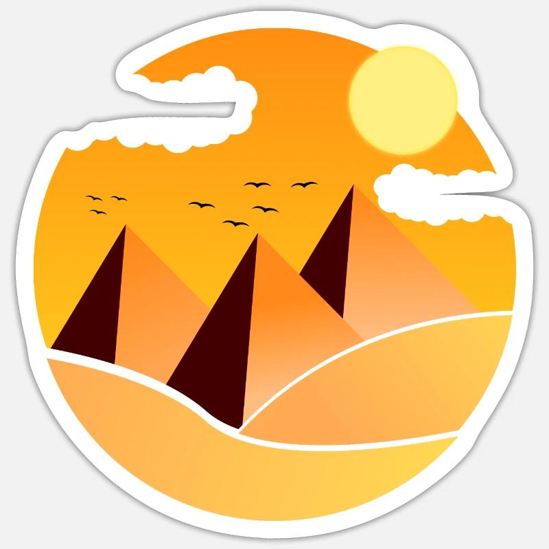 Egypte Egypte pyramides Caire Idée cadeau vacances Sticker taille S (10 x 10 cm)