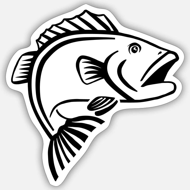 fishing - Sticker size S (10 x 10 cm) - white matte
