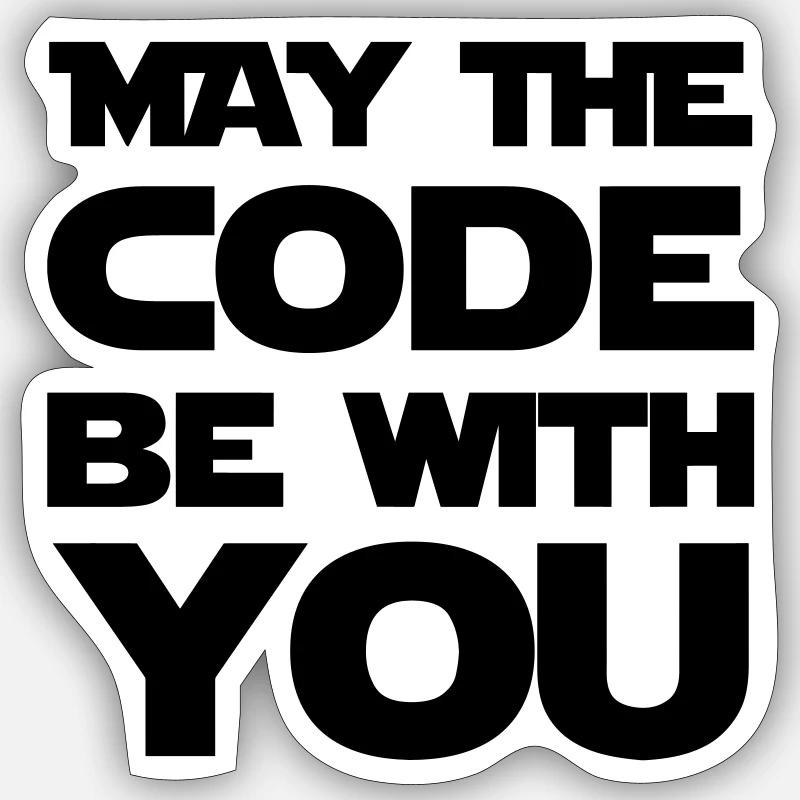 May the code be with you - Sticker taille S (10 x 10 cm) - blanc mat