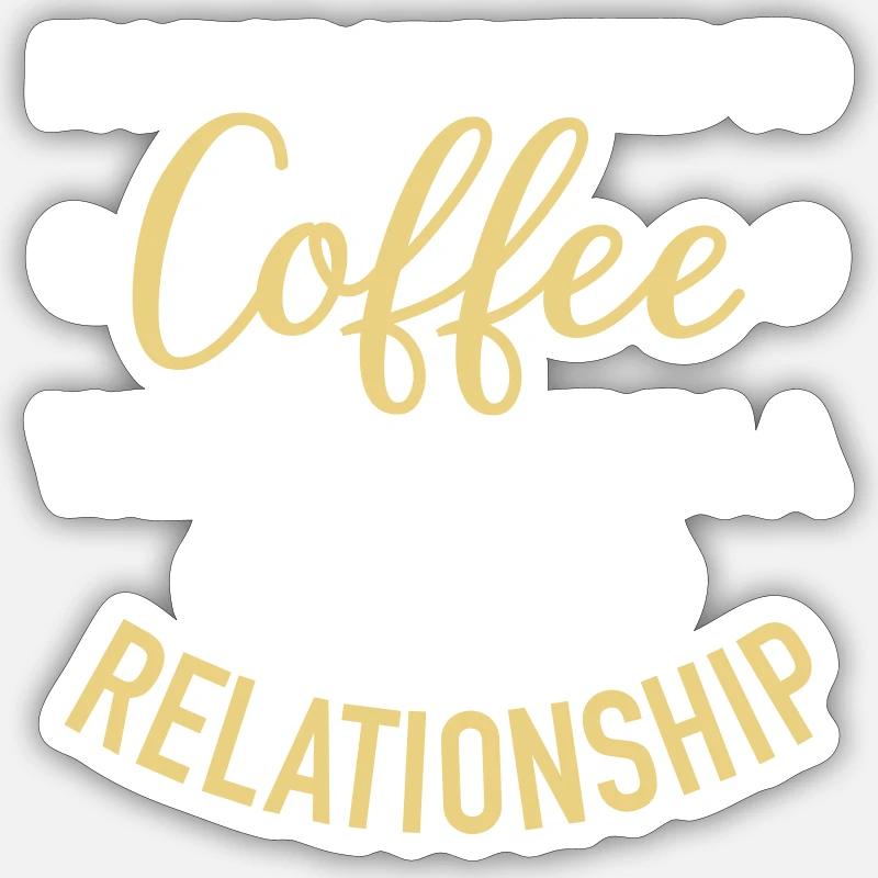 café - Sticker taille S (10 x 10 cm) - blanc mat